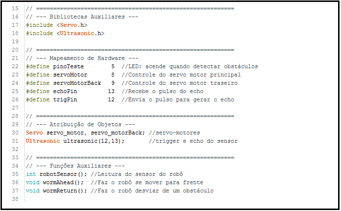 Box 1 – Configurações do ambiente.