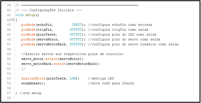 Box 2 - Função Setup.