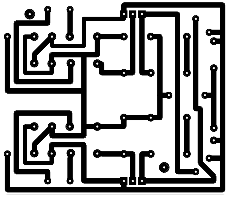 Figura 4 - Placa de circuito impresso, face do cobre.