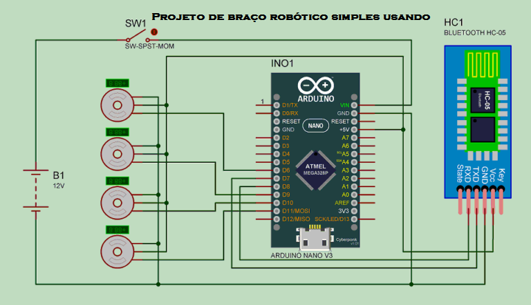 Projeto De Bra O Rob Tico Simples Usando Arduino Cap Sistema