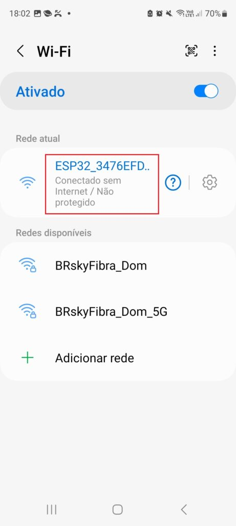 Figura 2 – Conectado no ESP32 AP MODE
