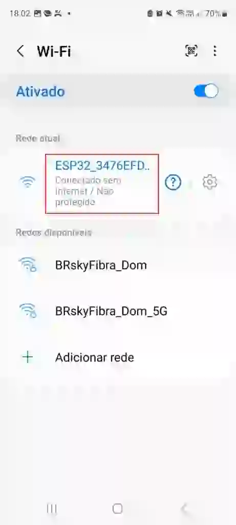 Figura 2 – Conectado no ESP32 AP MODE