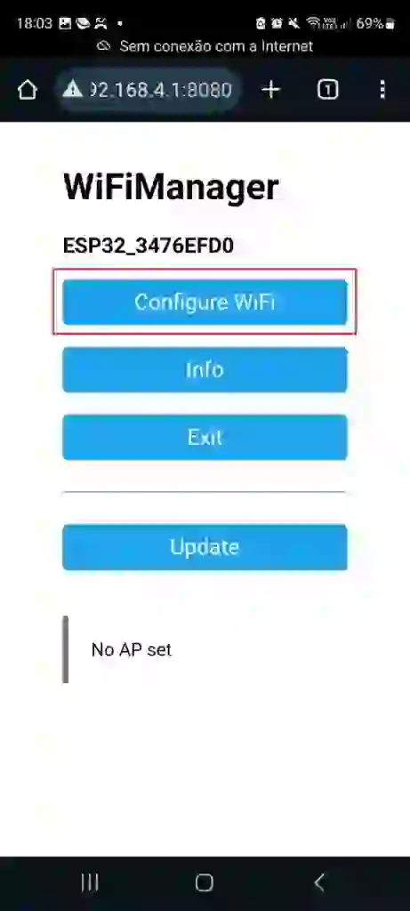 Figura 3 – Acessando http://192.168.4.1:8080