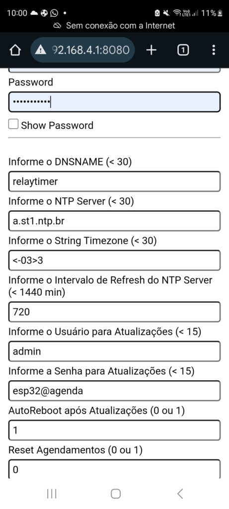 Figura 4 – Parâmetros a serem definidos