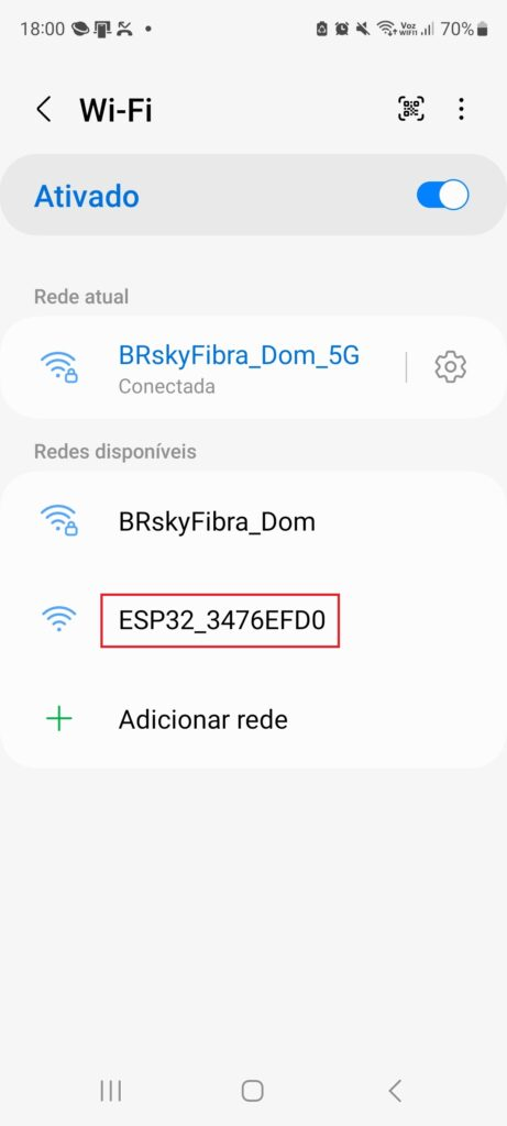 Figura 1 – ESP32 na Lista de AP’s da Rede
