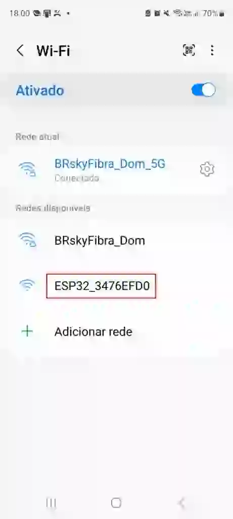 Figura 1 – ESP32 na Lista de AP’s da Rede
