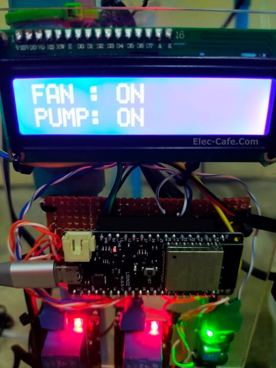 Monitore o status do ventilador e da bomba com o ESP32